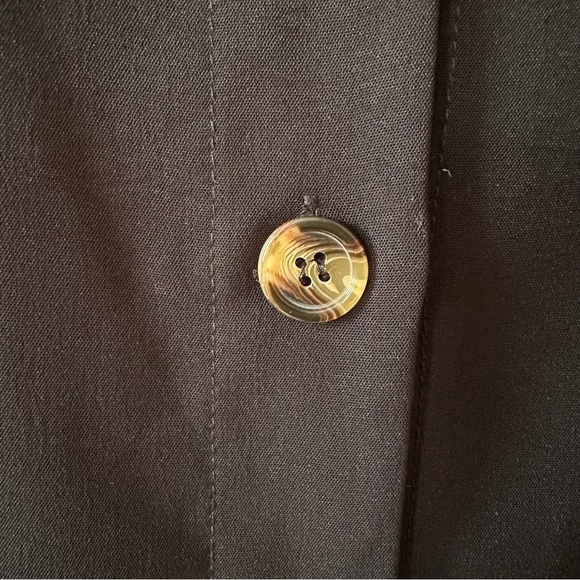 A-Line Black Button-Down Sleeveless Blouse Thin Straps Tank Top - Picture 5 of 10